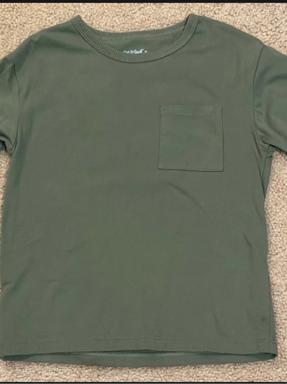 Cat & Jack Olive Green Short Sleeve Pocket Tee